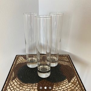 Set of 3 cylinder glass vases